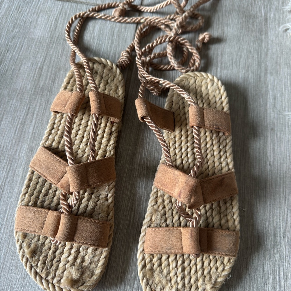 Braided Rope Sandals in Tan